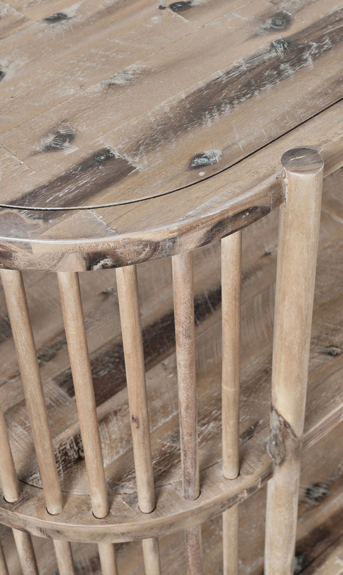 Rhapsody Mid-Century Modern 54" Open Storage Accent Cabinet - Grey Wash