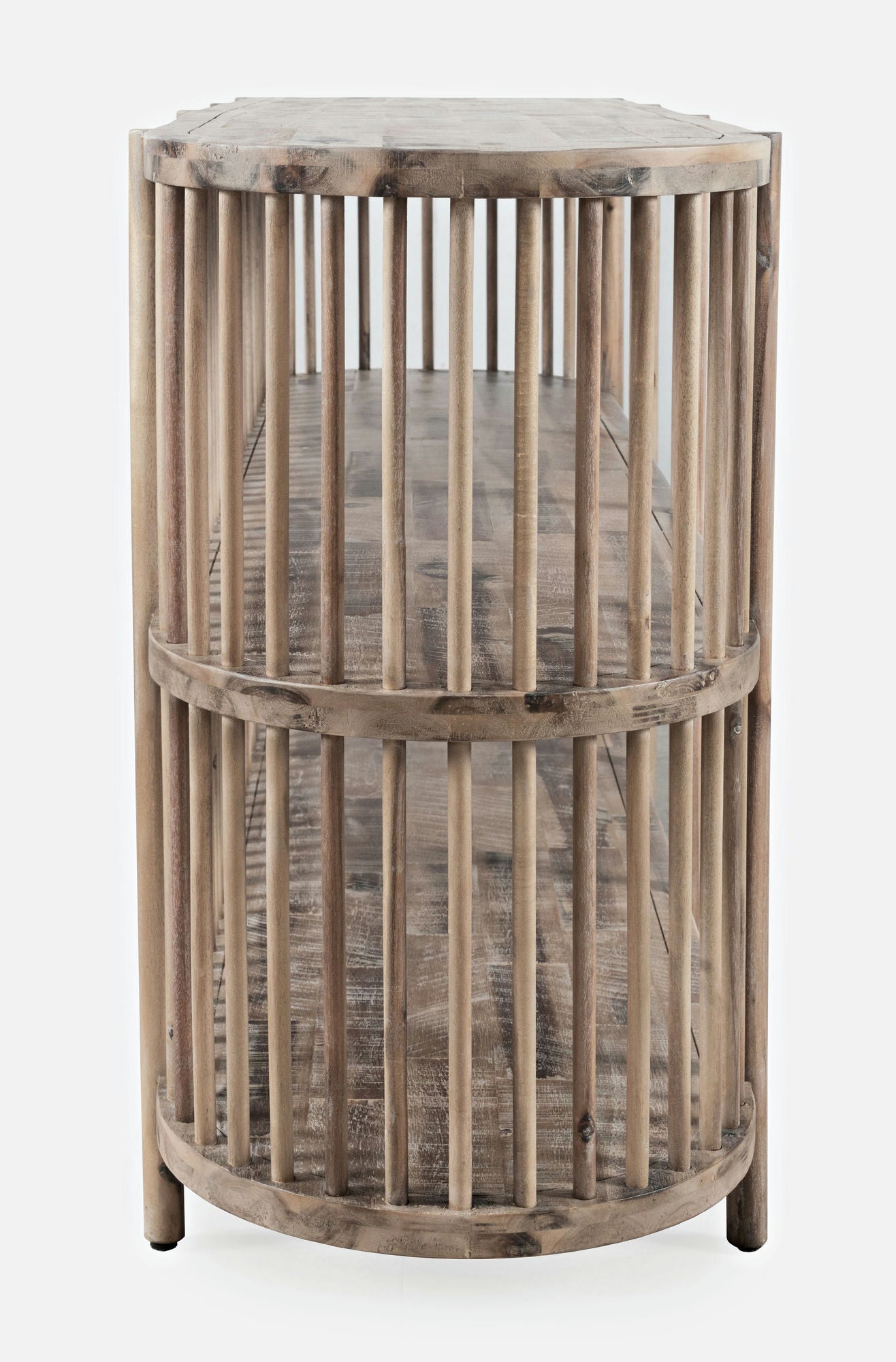 Rhapsody Mid-Century Modern 72" Open Storage Sideboard Cabinet - Grey Wash