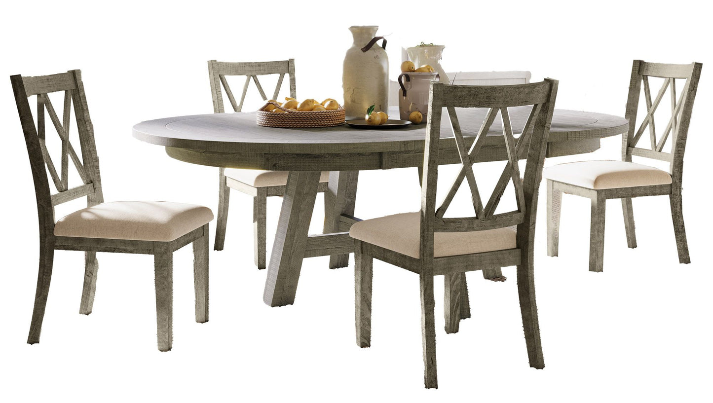 Telluride 5 Piece Counter Height Dining Table Set with Cross Back Stools