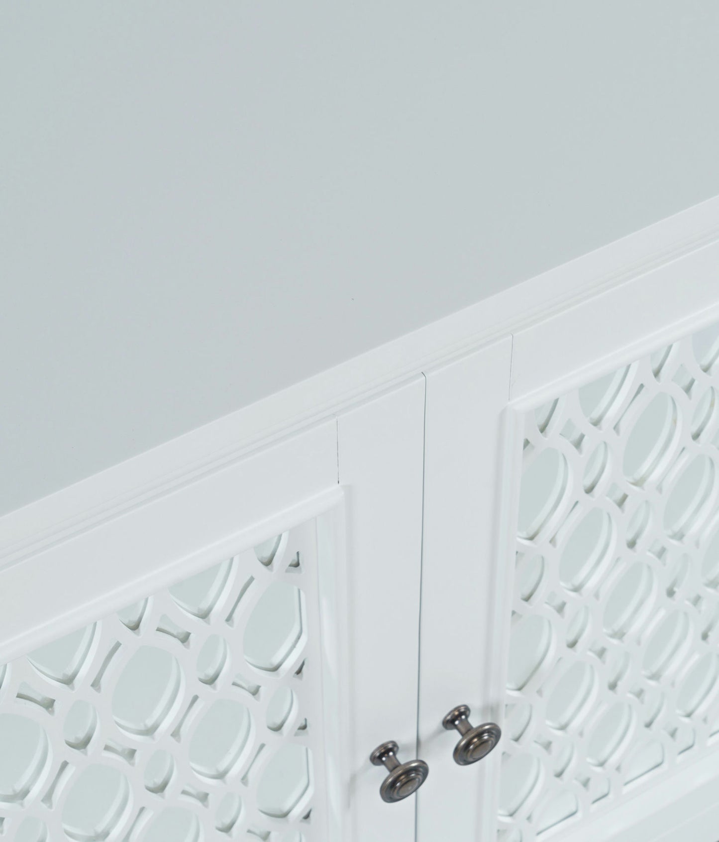 Isabella 38" Luxury Mirrored Accent Storage Cabinet - White