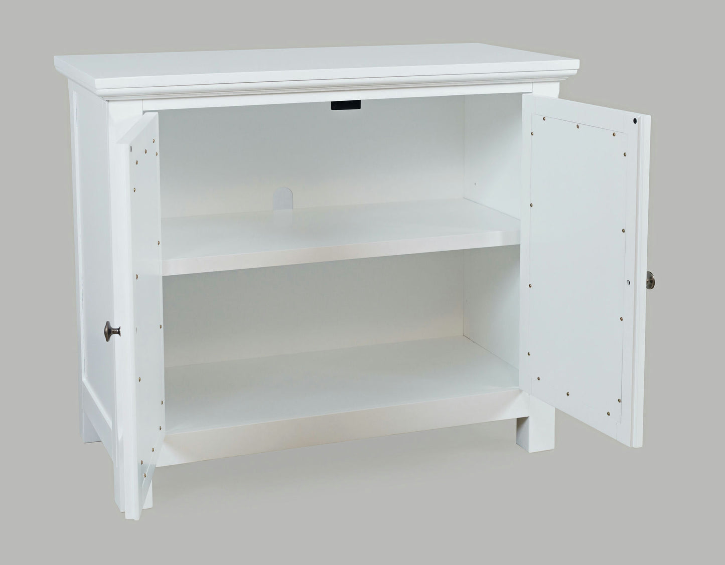 Isabella 38" Luxury Mirrored Accent Storage Cabinet - White