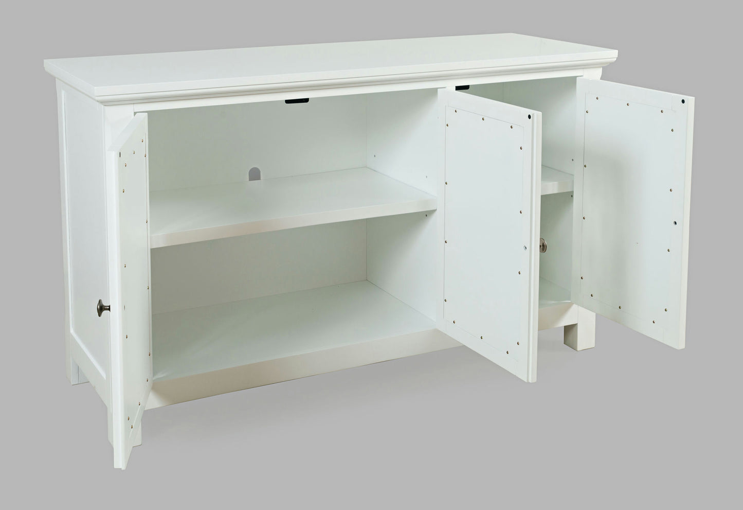 Isabella 54" Luxury Mirrored Accent Storage Cabinet - White