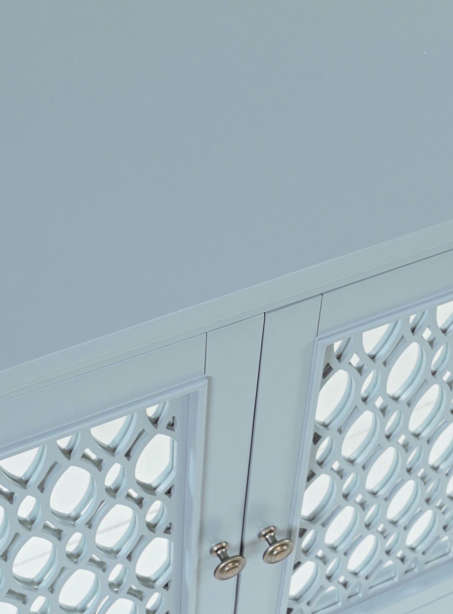 Isabella 69" Luxury Mirrored Sideboard Storage Cabinet - Blue