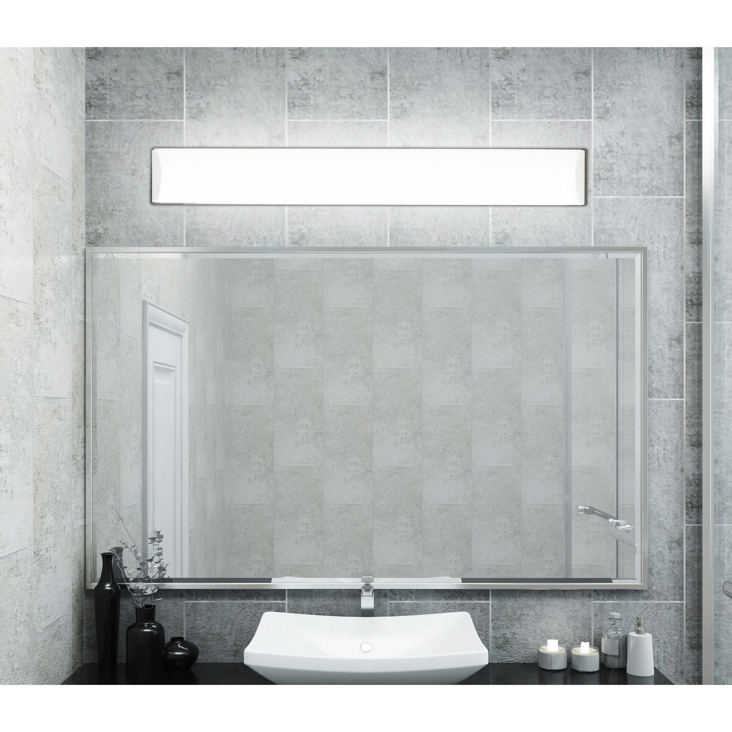 Brushed steel Acrylic/metal Contract lighting - Vanity light, LA-8603-L
