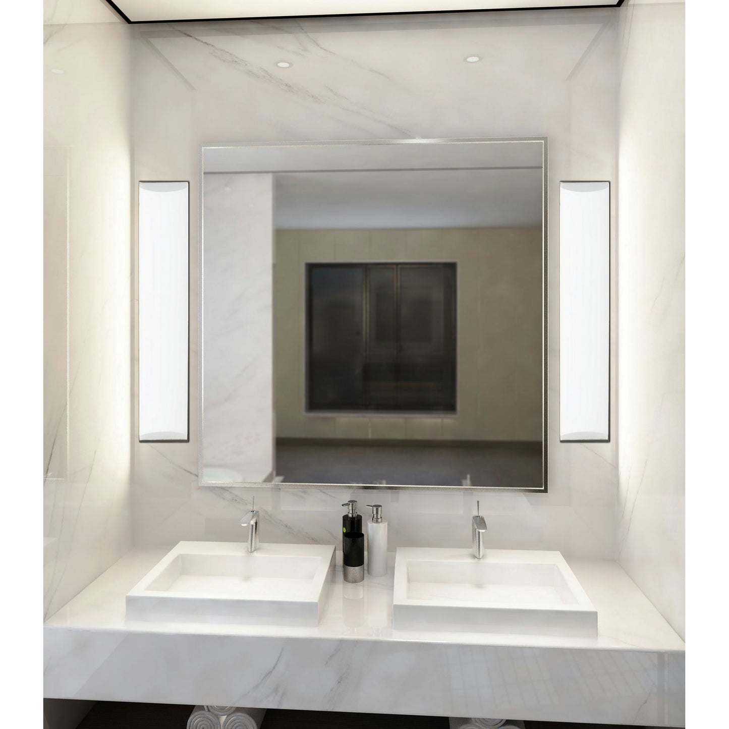 Brushed steel Acrylic/metal Contract lighting - Vanity light, LA-8603-M