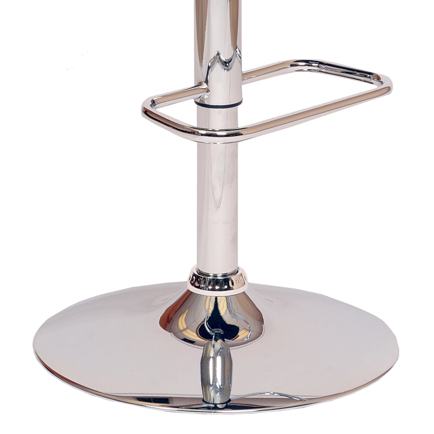 Adele Adjustable Height Swivel Cream Faux Leather and Walnut Wood Bar Stool