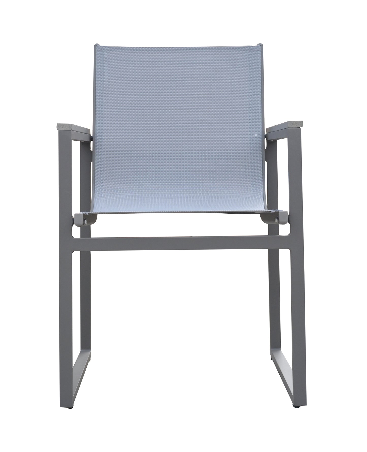 Bistro Patio Dining Chair in Grey Powder Coated Finish - Set of 2