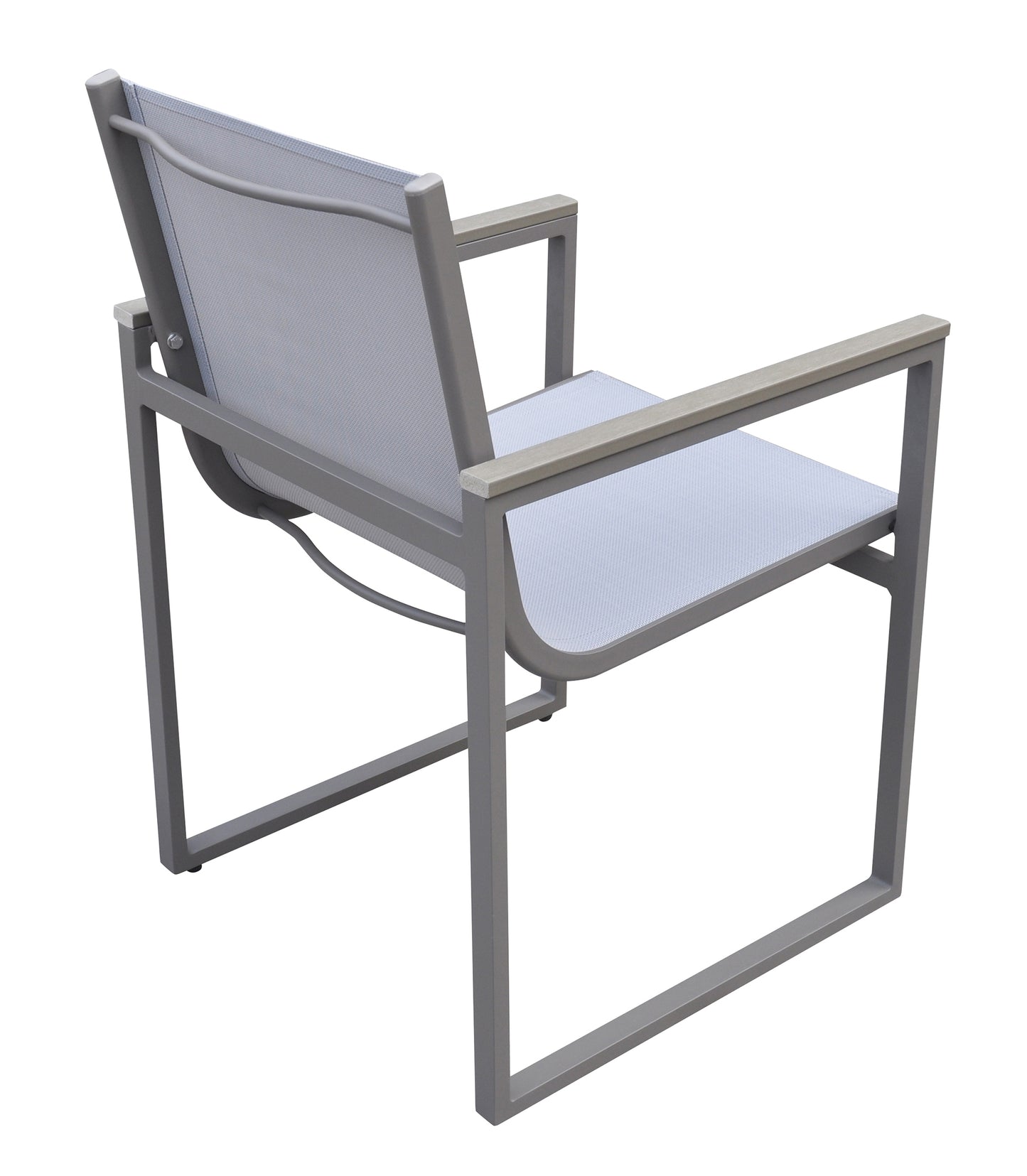 Bistro Patio Dining Chair in Grey Powder Coated Finish - Set of 2