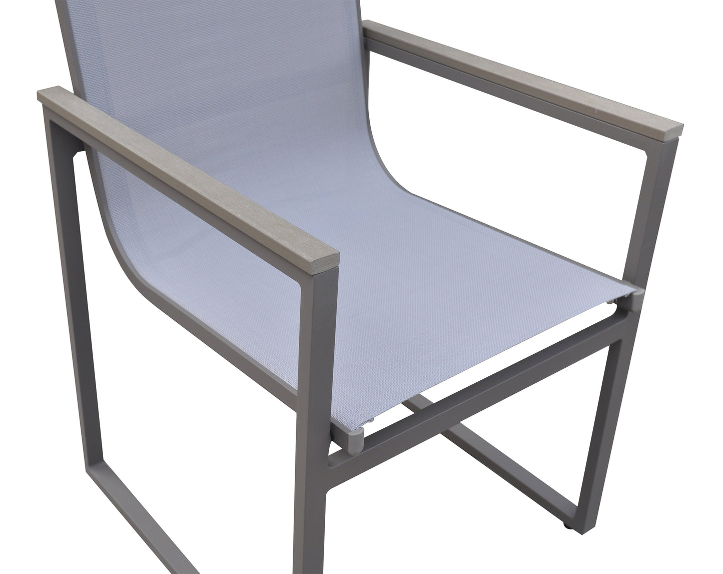 Bistro Patio Dining Chair in Grey Powder Coated Finish - Set of 2