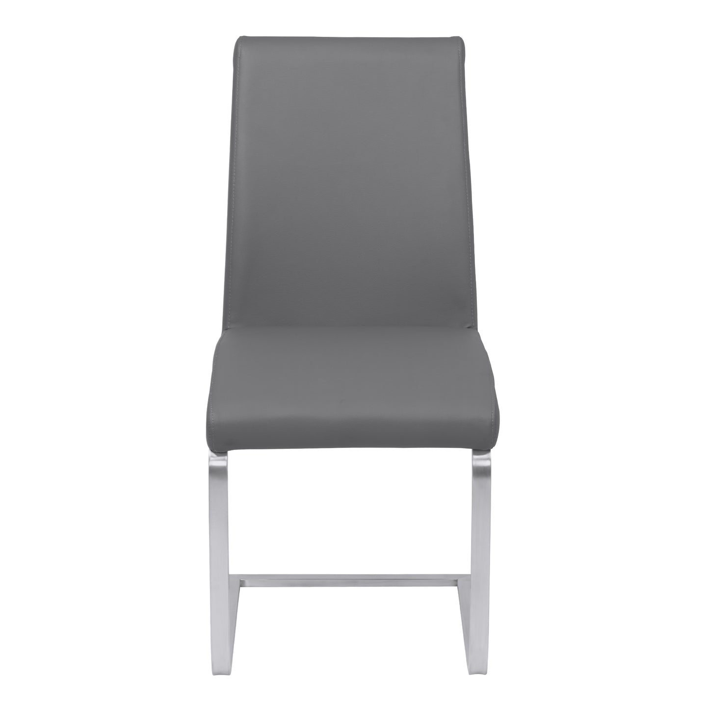 Blanca Contemporary Dining Chair in Gray Faux Leather - Set of 2