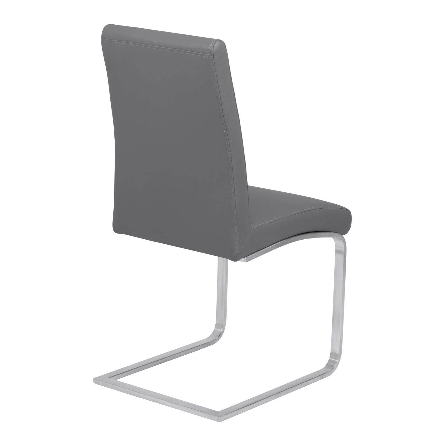 Blanca Contemporary Dining Chair in Gray Faux Leather - Set of 2