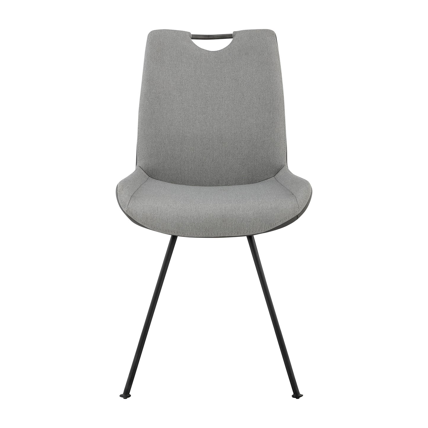 Coronado Contemporary Dining Chair in Gray and Pewter Fabric - Set of 2