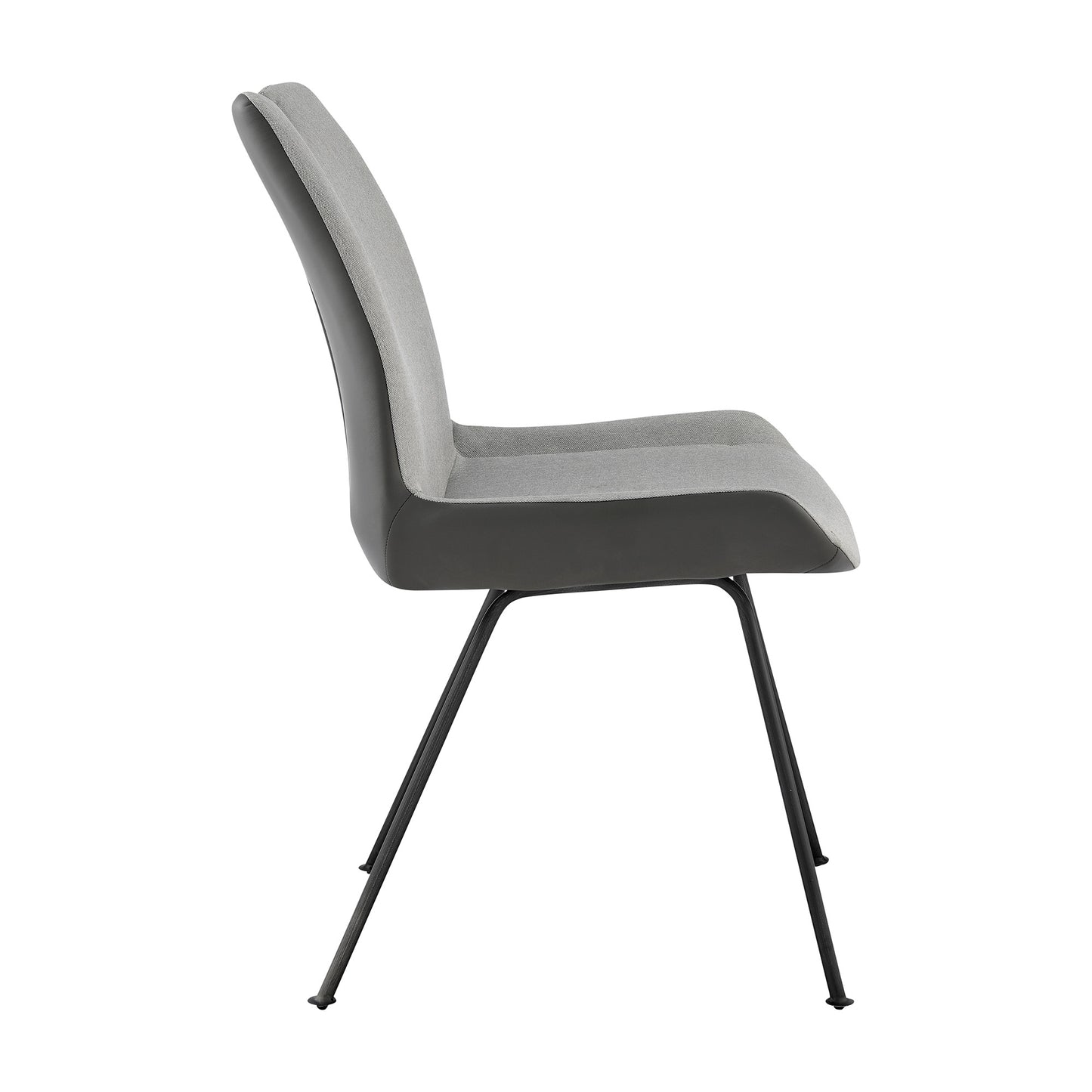 Coronado Contemporary Dining Chair in Gray and Pewter Fabric - Set of 2