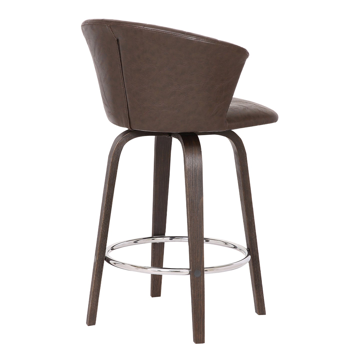 Connie 26" Modern Brown Faux Leather Bar Stool