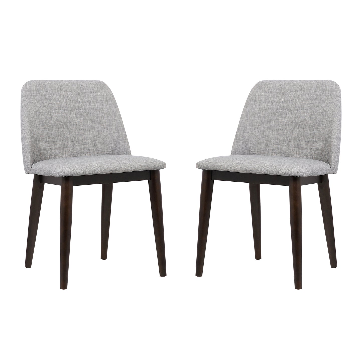 Horizon Contemporary Dining Chair in Light Gray Fabric - Set of 2