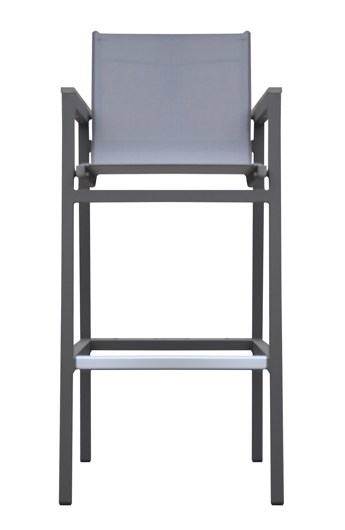 Marina Patio Barstool in Grey Powder Coated Finish