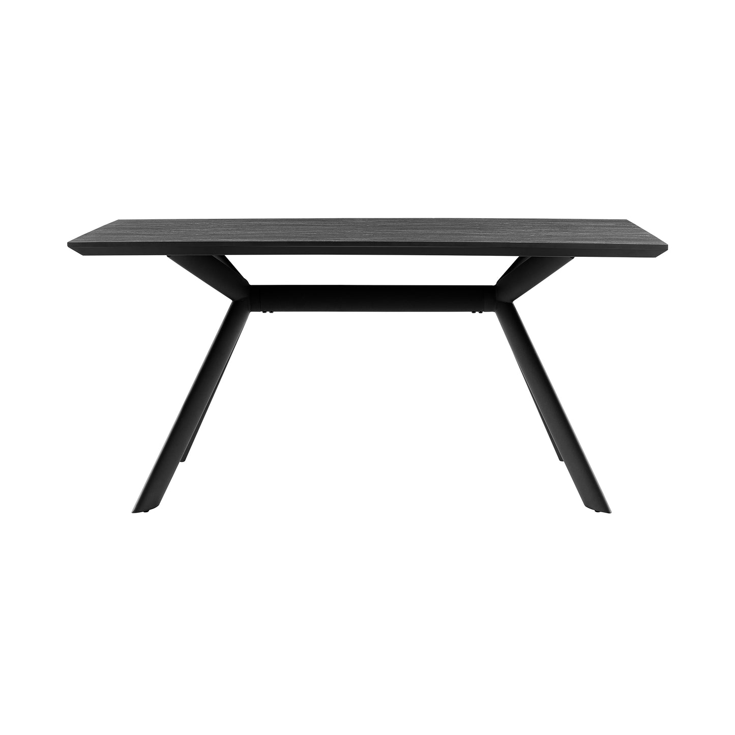 Margot Dark Gray Rectangular Dining Table with Black Finish