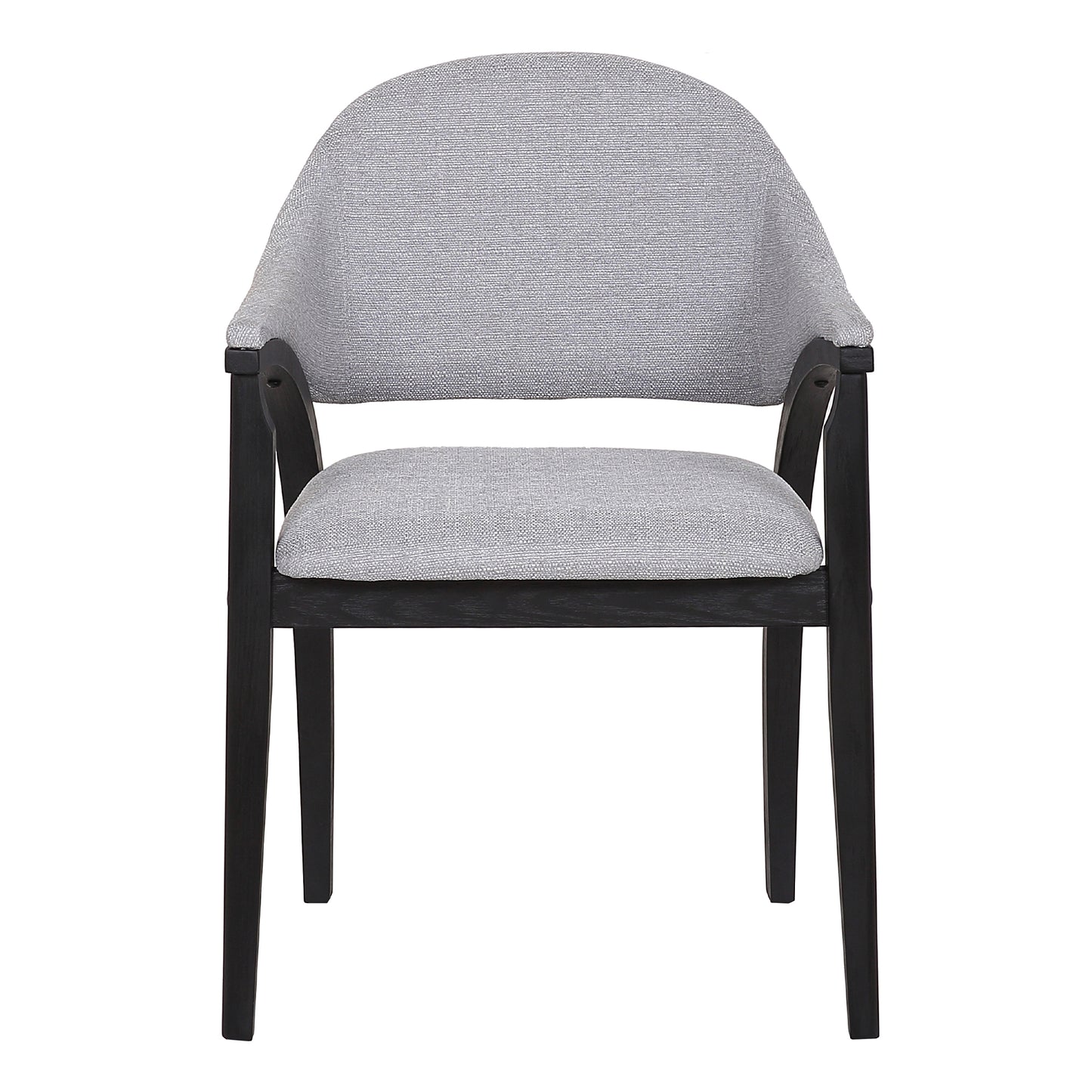 Meadow Dining Chair in Black Brush Wood Finish and Gray Fabric - Set of 2