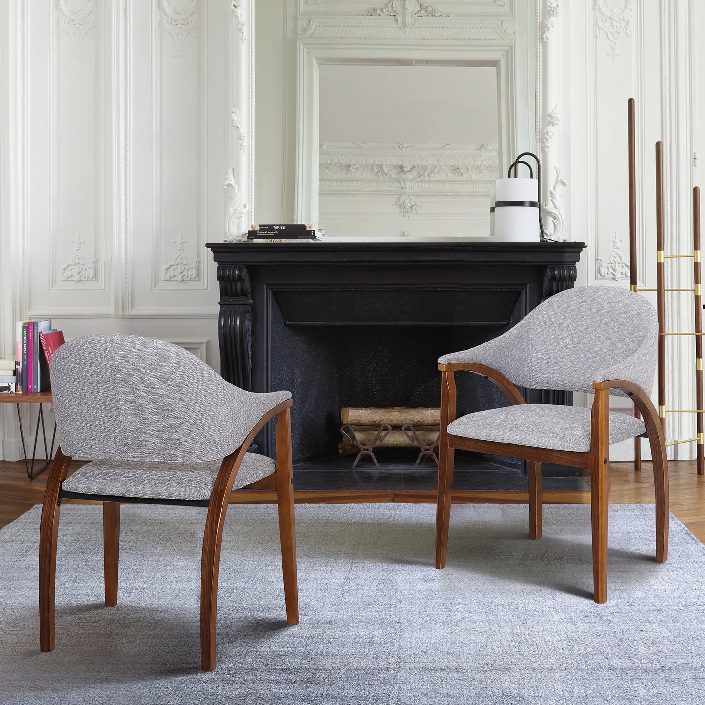 Meadow Contemporary Dining Chair in Walnut Wood Finish - Set of 2
