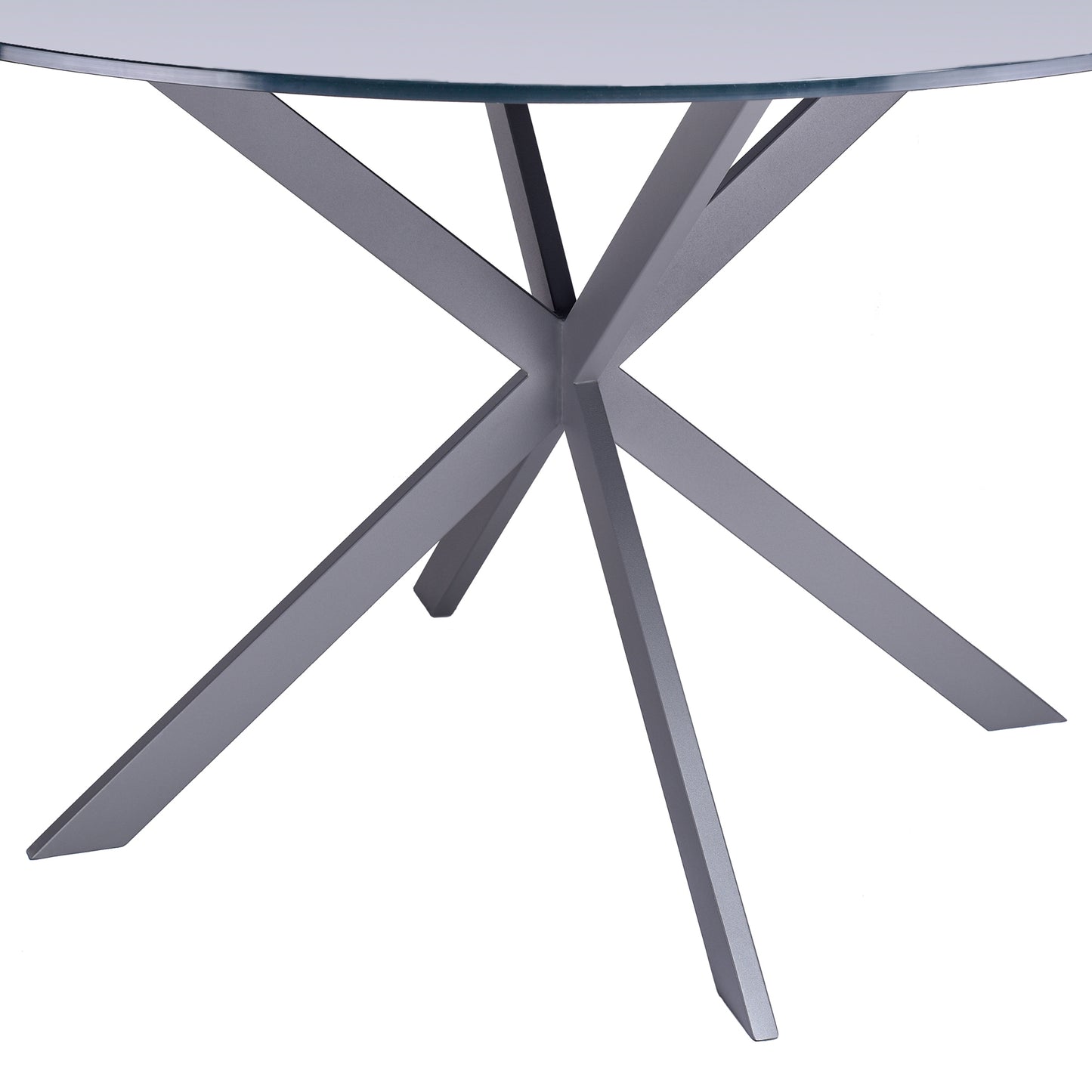 Mystere Modern Dining Table in Gray Powder Coated finish