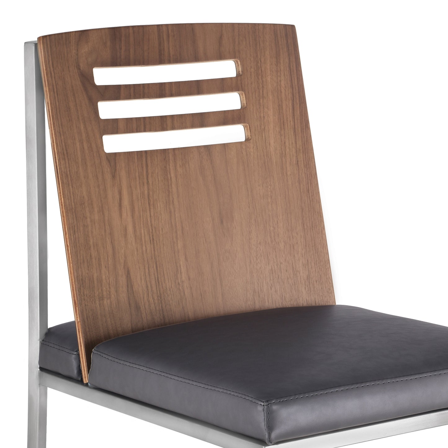 Oxford Dining Chair in Brushed Stainless Steel - Set of 2