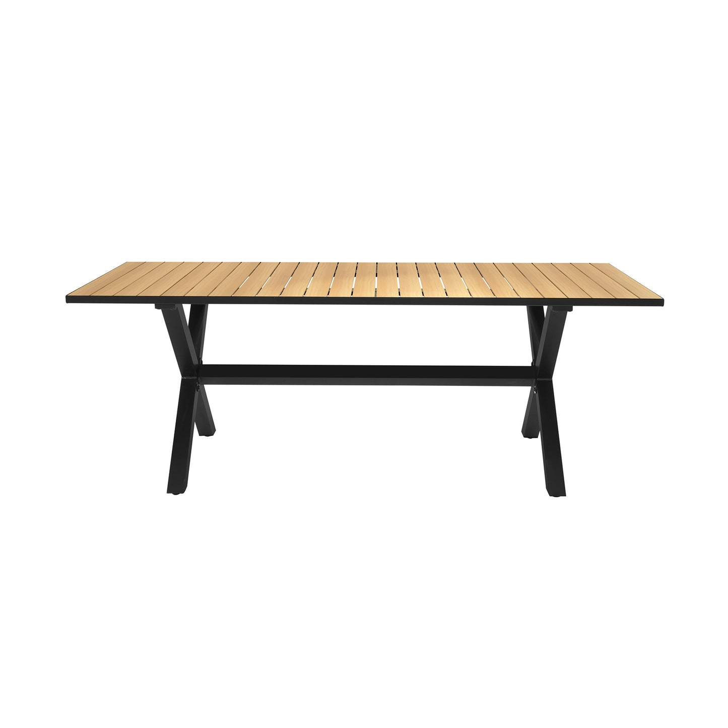 Paseo Outdoor Black Aluminum Rectangular Dining Table