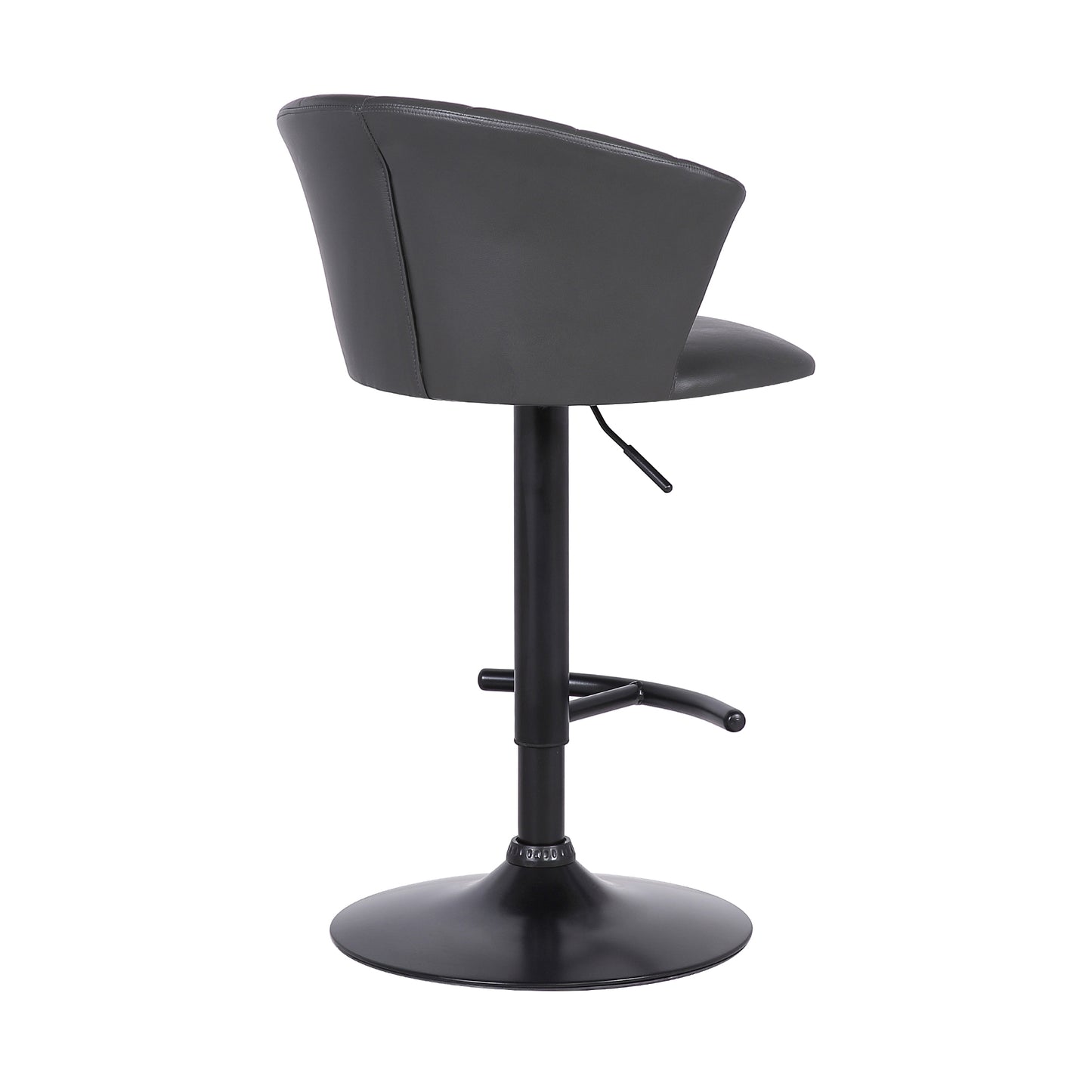 Raquel Adjustable Modern Gray Faux Leather Bar Stool