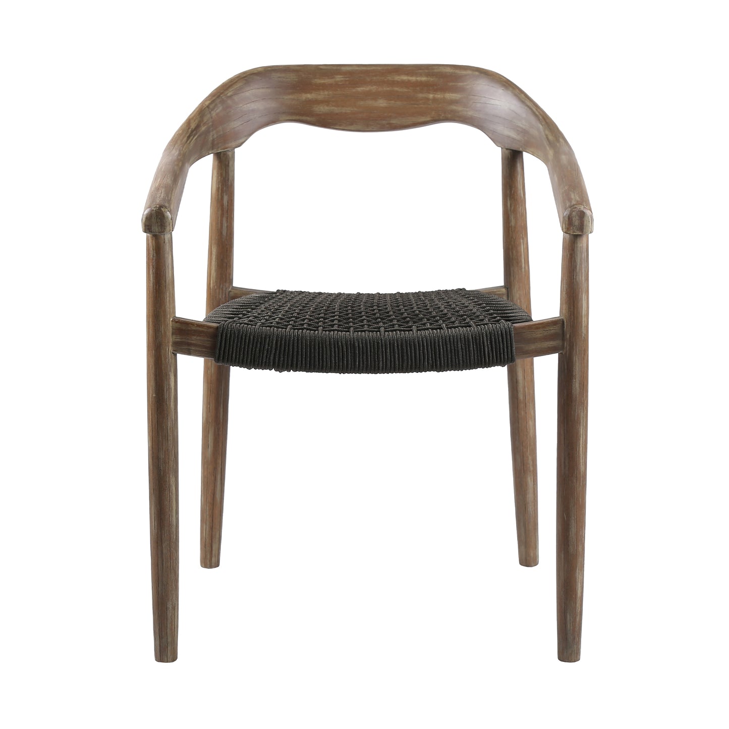 Santo Indoor Stackable Dining Chair in Eucalyptus Wood with Charcoal - Set of 2