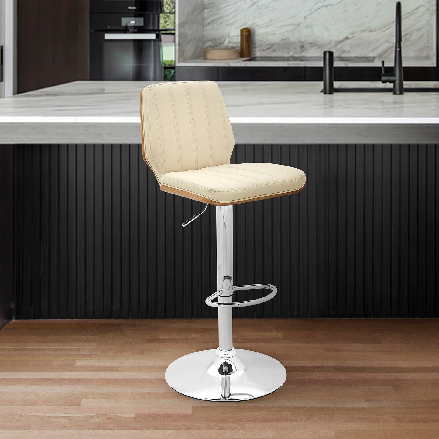 Sabine Adjustable Swivel Cream Faux Leather