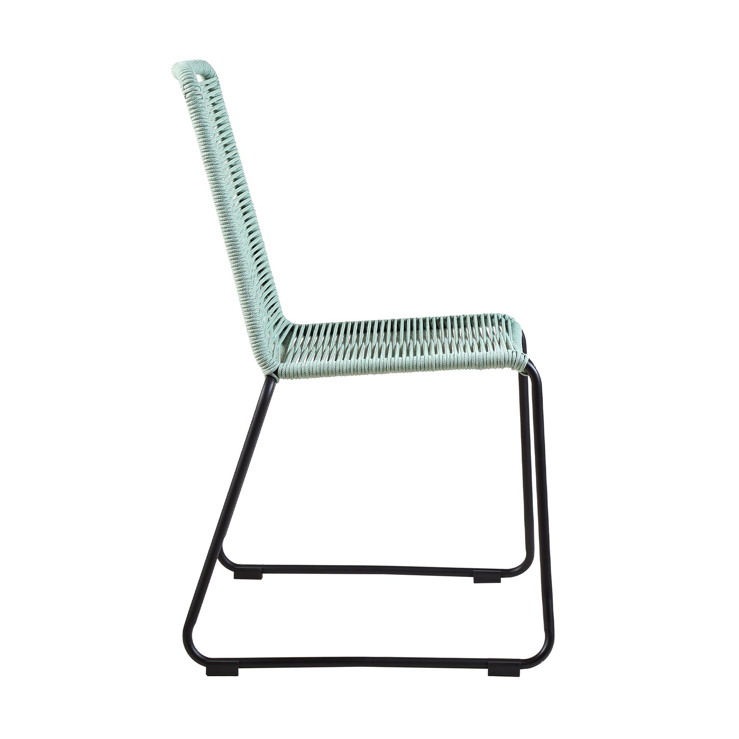 Shasta Metal and Rope Stackable Dining Chair in Wasabi - Set of 2