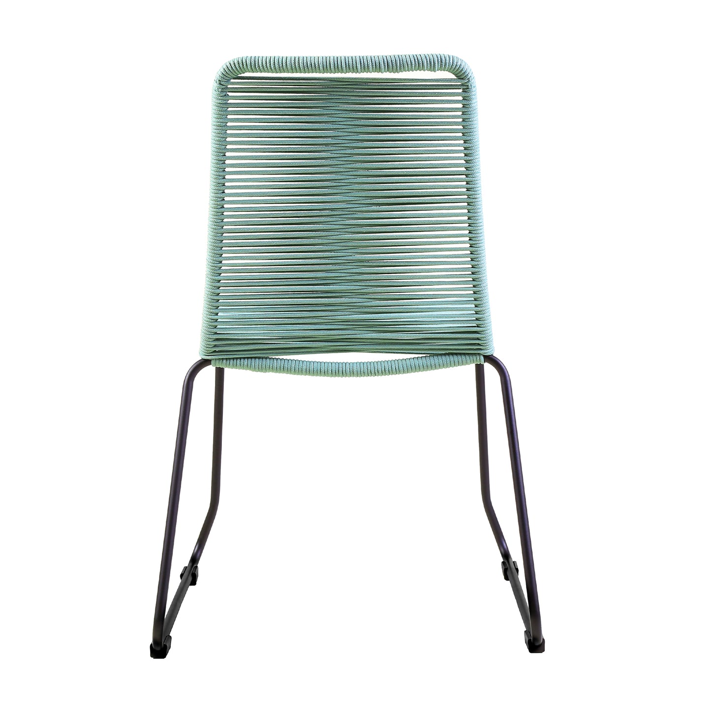 Shasta Metal and Rope Stackable Dining Chair in Wasabi - Set of 2