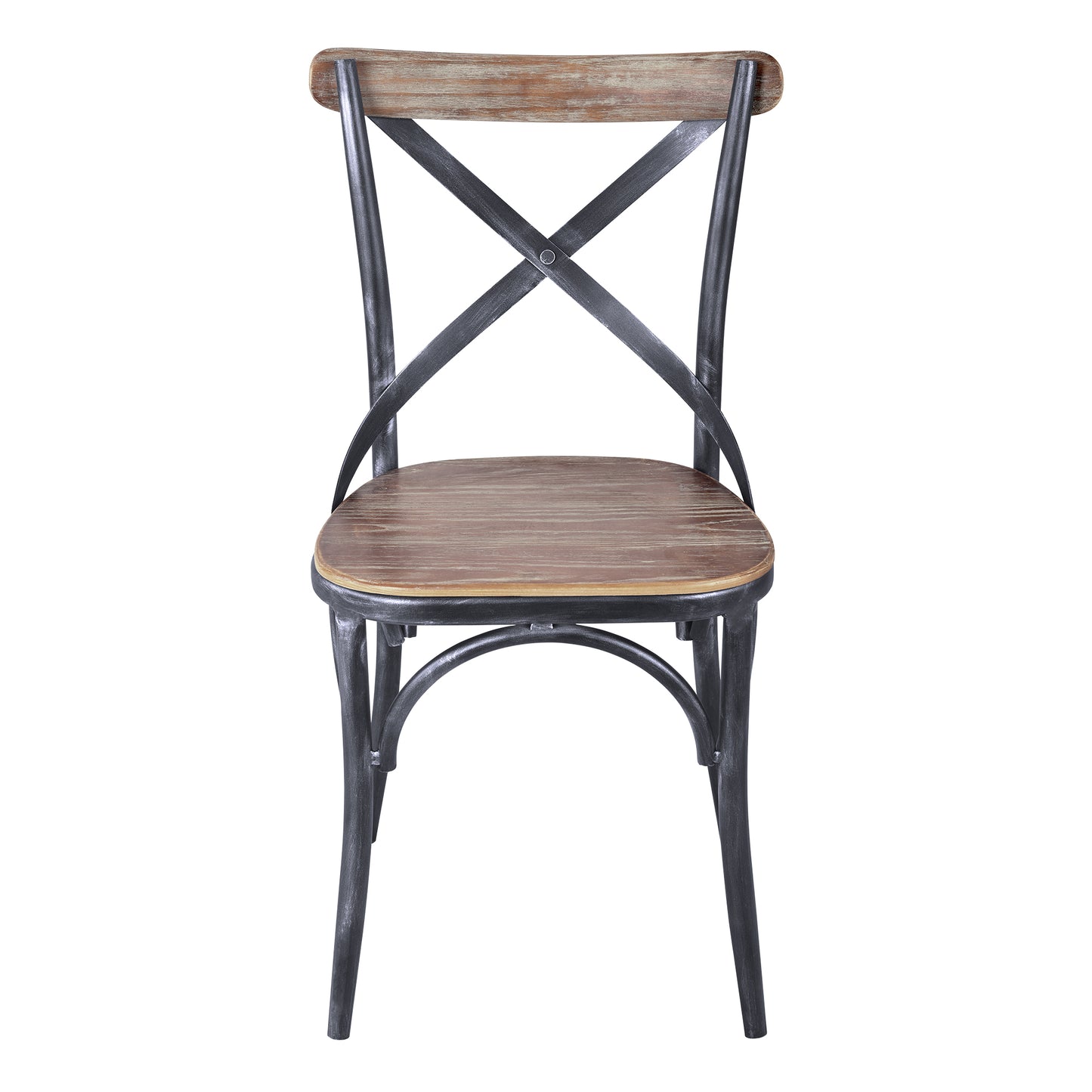 Sloan Industrial Dining Chair in Industrial Gray and Pine Wood - Set of 2