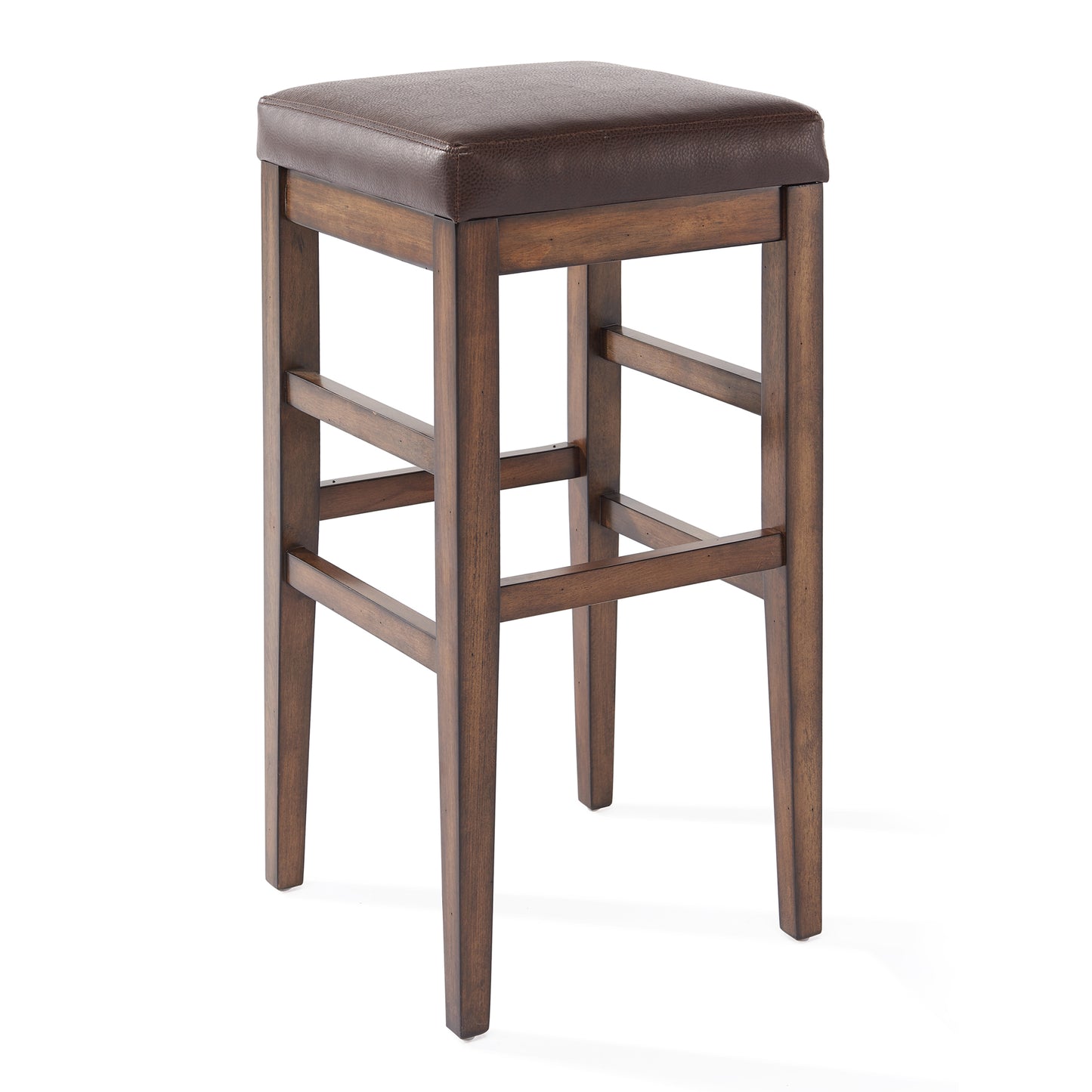 Sonata 26" Counter Height Wood Backless Barstool in Chestnut Finish