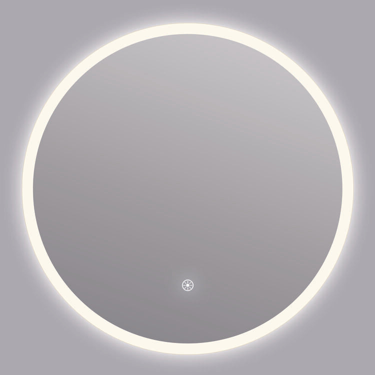 Eva 24x24 Round Perimeter Lighted Mirror with Memory Dimmer and Defogger