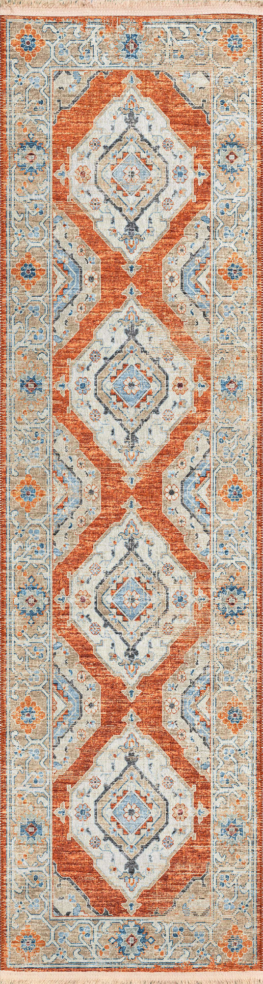 Indoor/Outdoor Marbella MB1 Spice Washable 2'3" x 10' Runner Rug