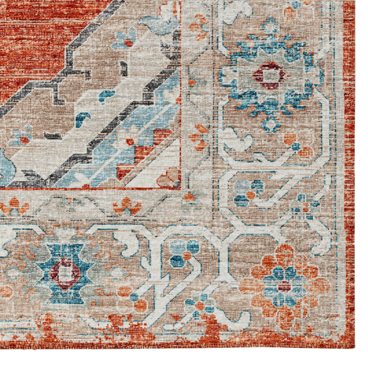 Indoor/Outdoor Marbella MB1 Spice Washable 2'3" x 7'6" Runner Rug