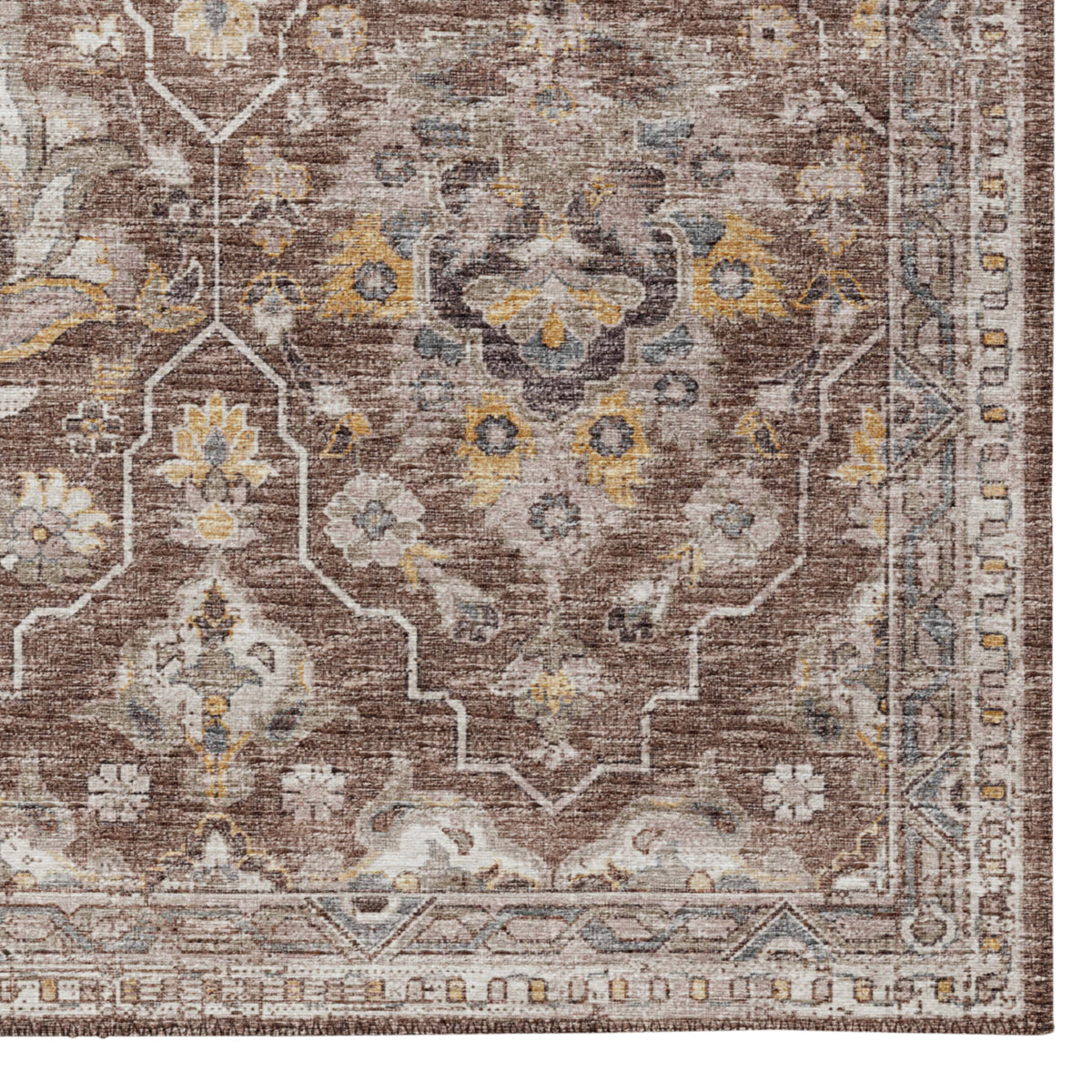 Indoor/Outdoor Marbella MB4 Mocha Washable 2'3" x 7'6" Runner Rug