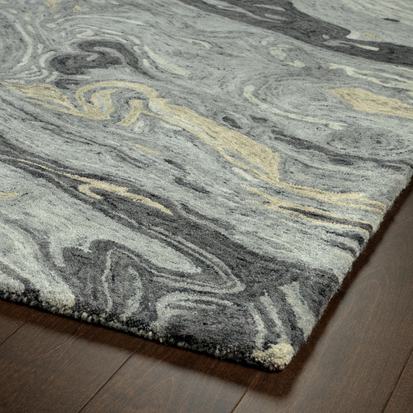 Kaleen Marble Collection Light Graphite Throw Rug 2' x 3'