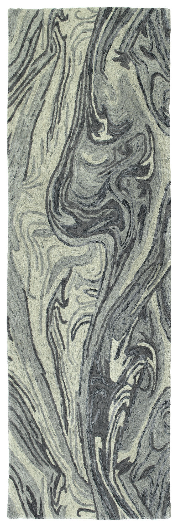 Kaleen Marble Collection Light Grey Runner 2'6" x 8'