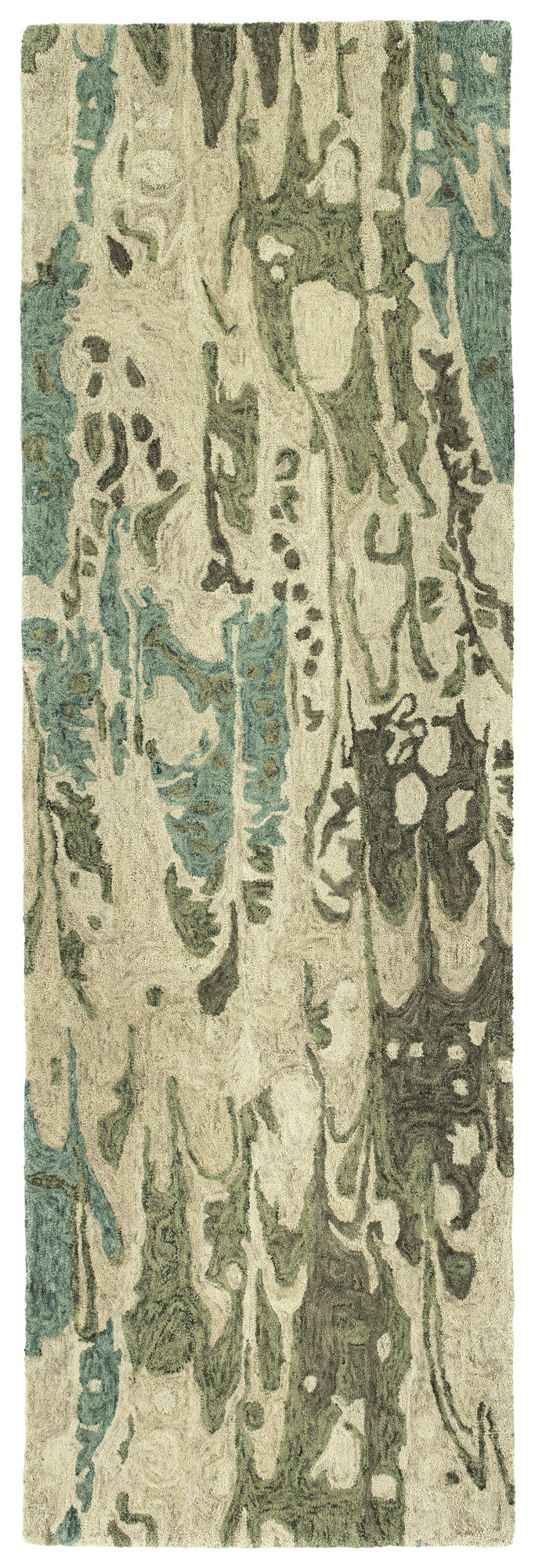 Kaleen Marble Collection Dark Green Throw Rug 2' x 3'