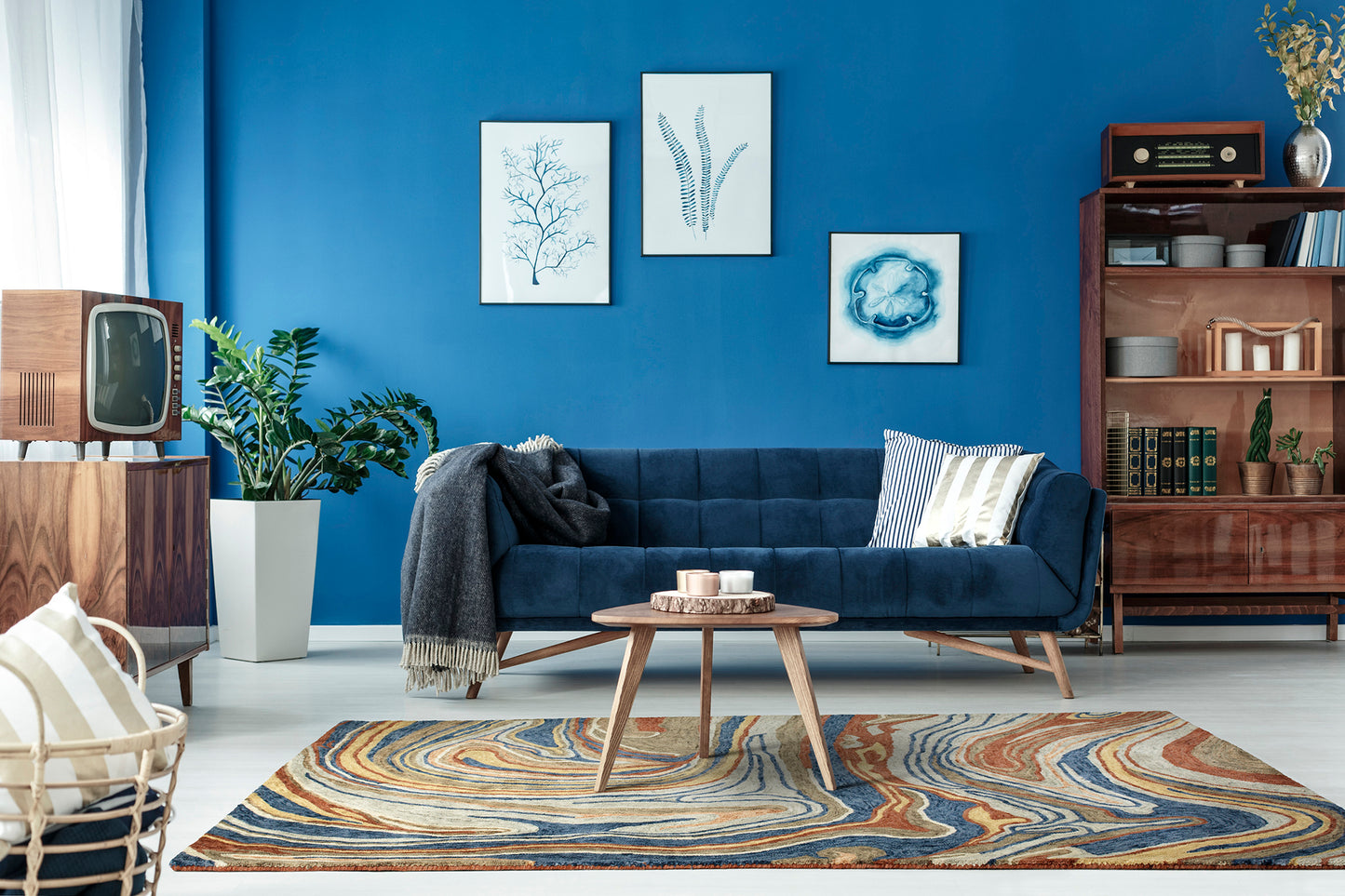 Kaleen Marble Collection Dark Multi Area Rug 5' x 7'9"