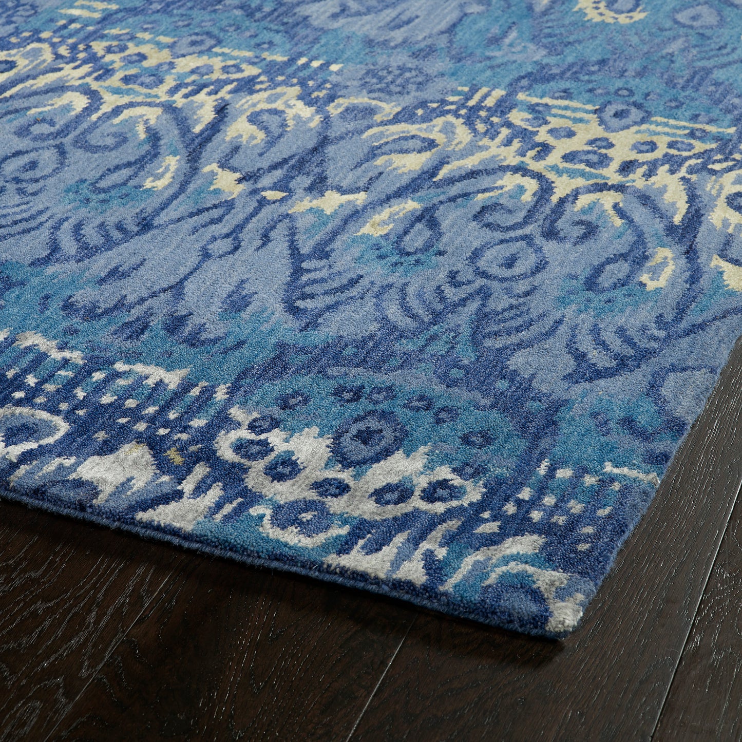 Kaleen Mercery Collection Dark Azure Throw Rug 2' x 3'