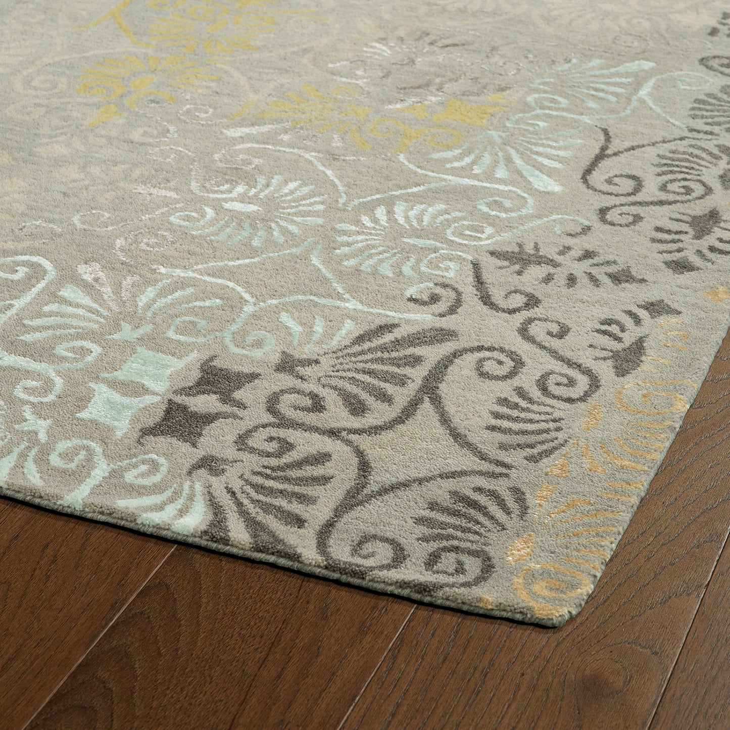 Kaleen Mercery Collection Gray DarkGray Throw Rug 2' x 3'