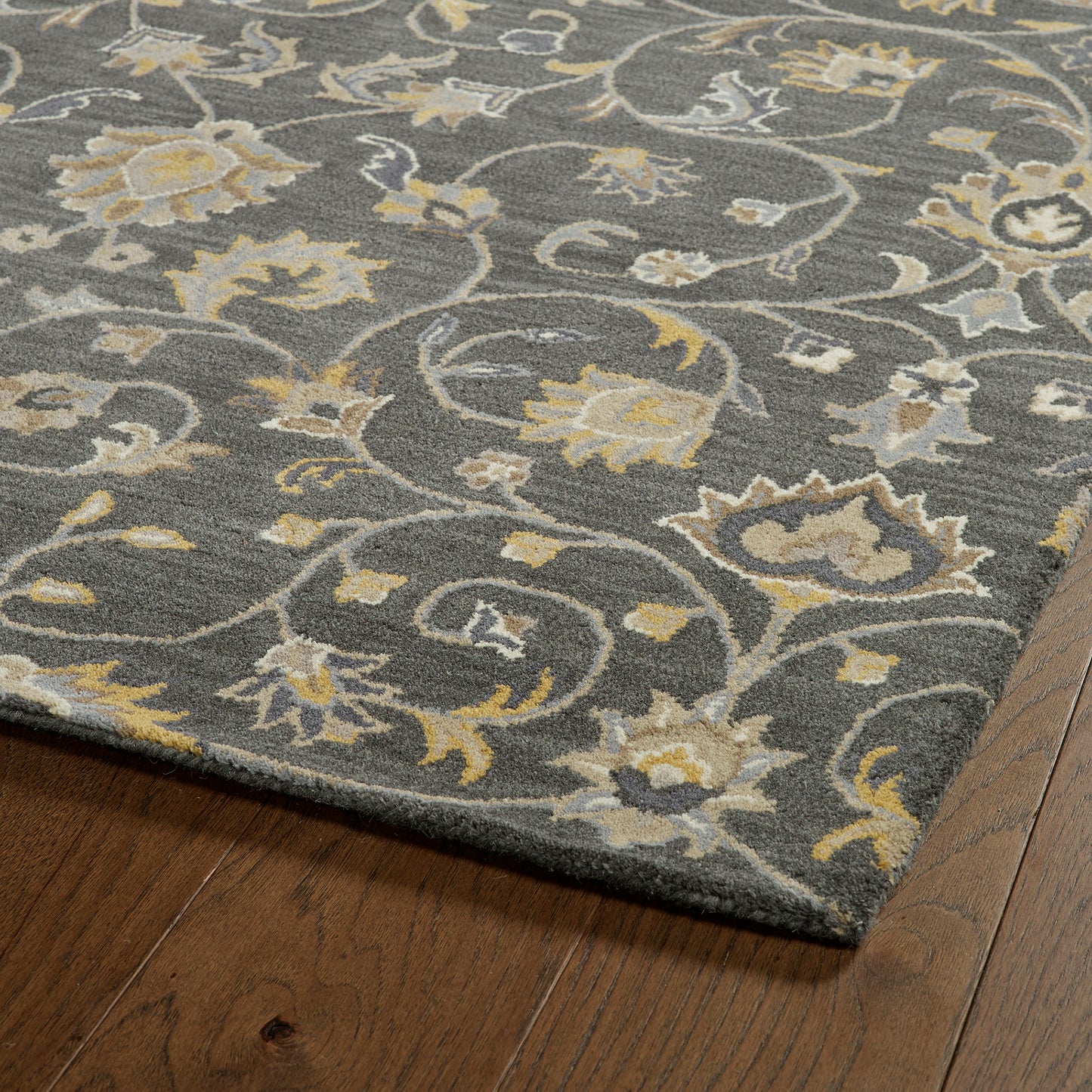 Kaleen Middleton Collection Light Graphite Throw Rug 3' x 5'