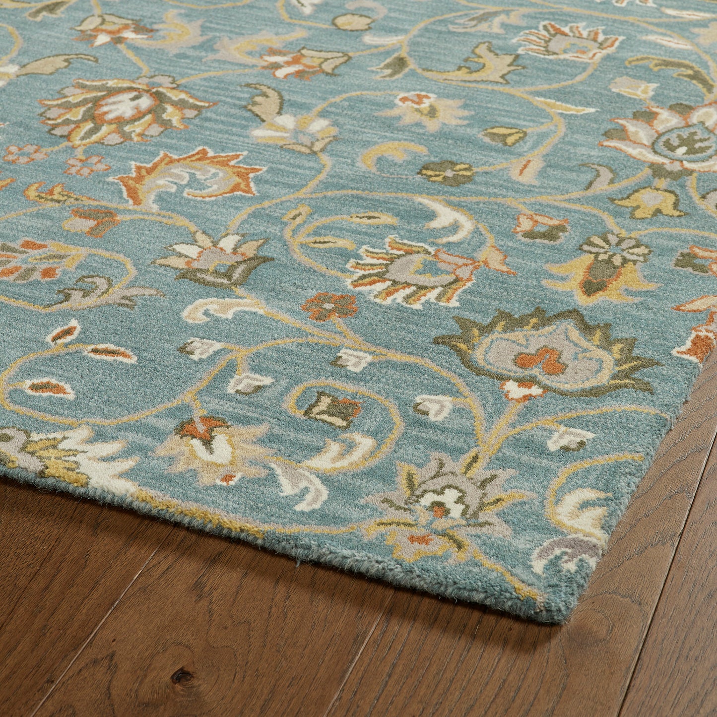 Kaleen Middleton Collection Light Turquoise Throw Rug 3' x 5'