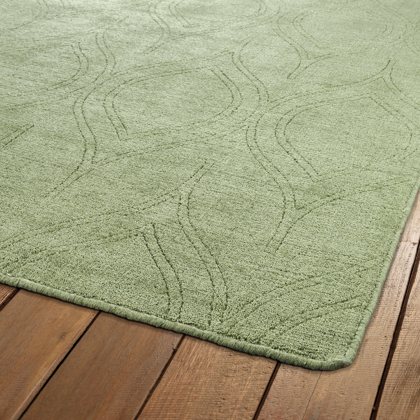 Kaleen Minkah Collection Light Olive Throw Rug 2' x 3'