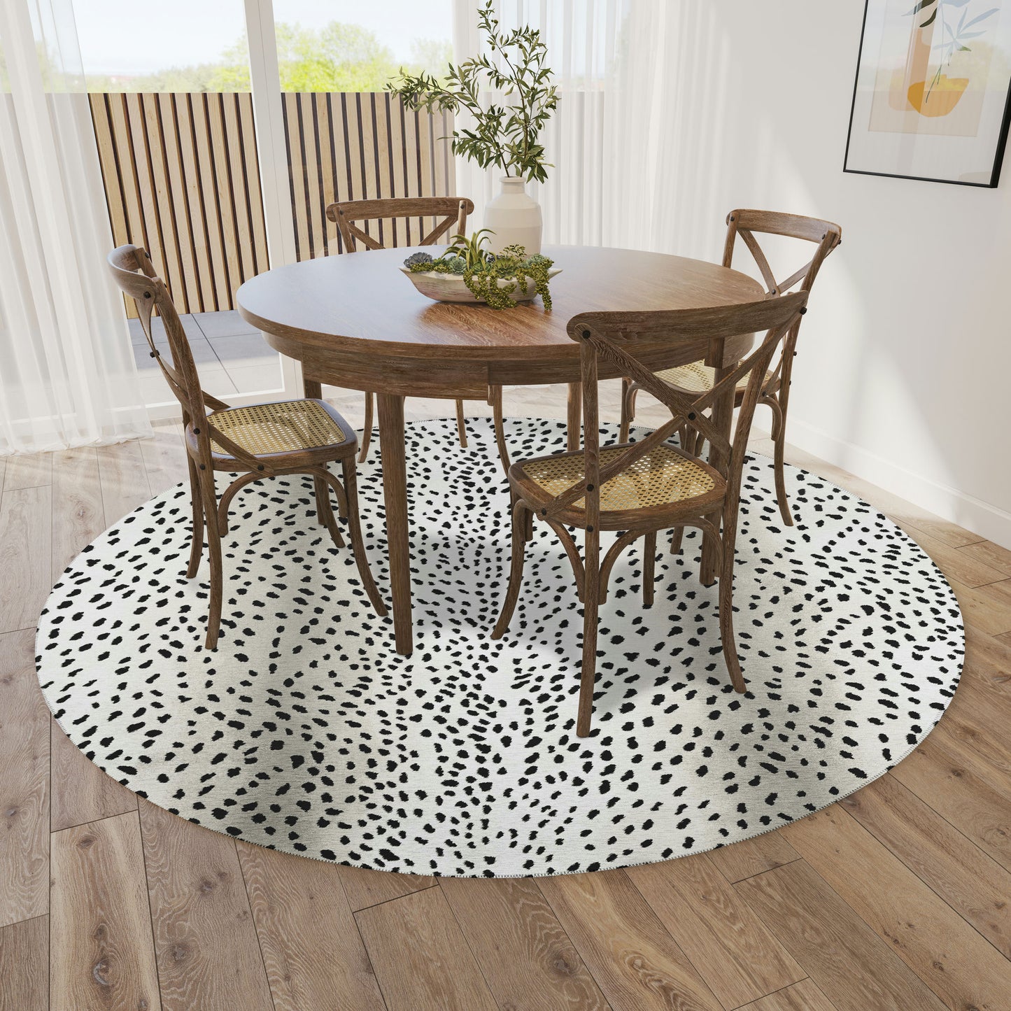 Indoor/Outdoor Mali ML3 Ivory Washable 6' x 6' Round Rug
