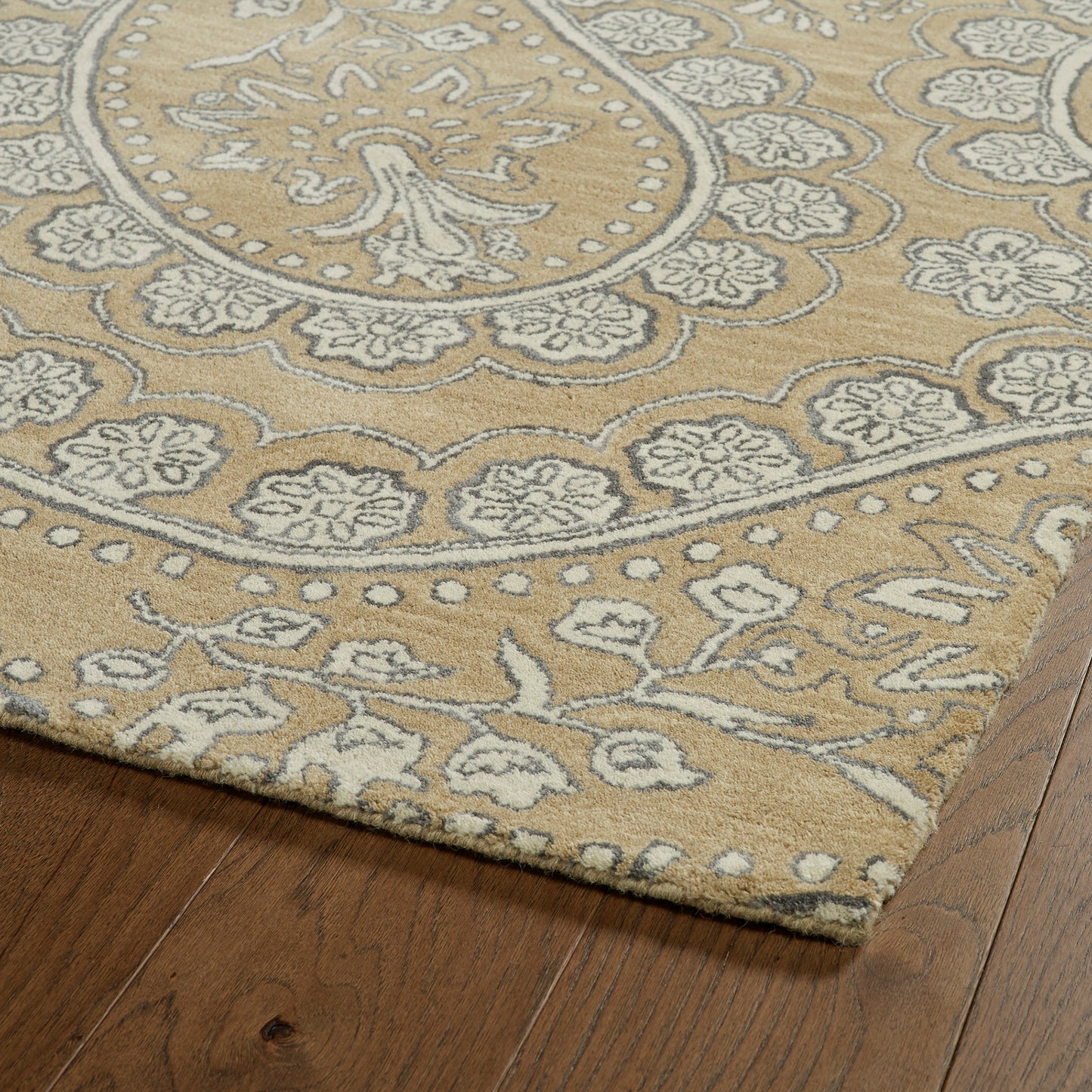 Kaleen Melange Collection Light Camel Throw Rug 2' x 3'