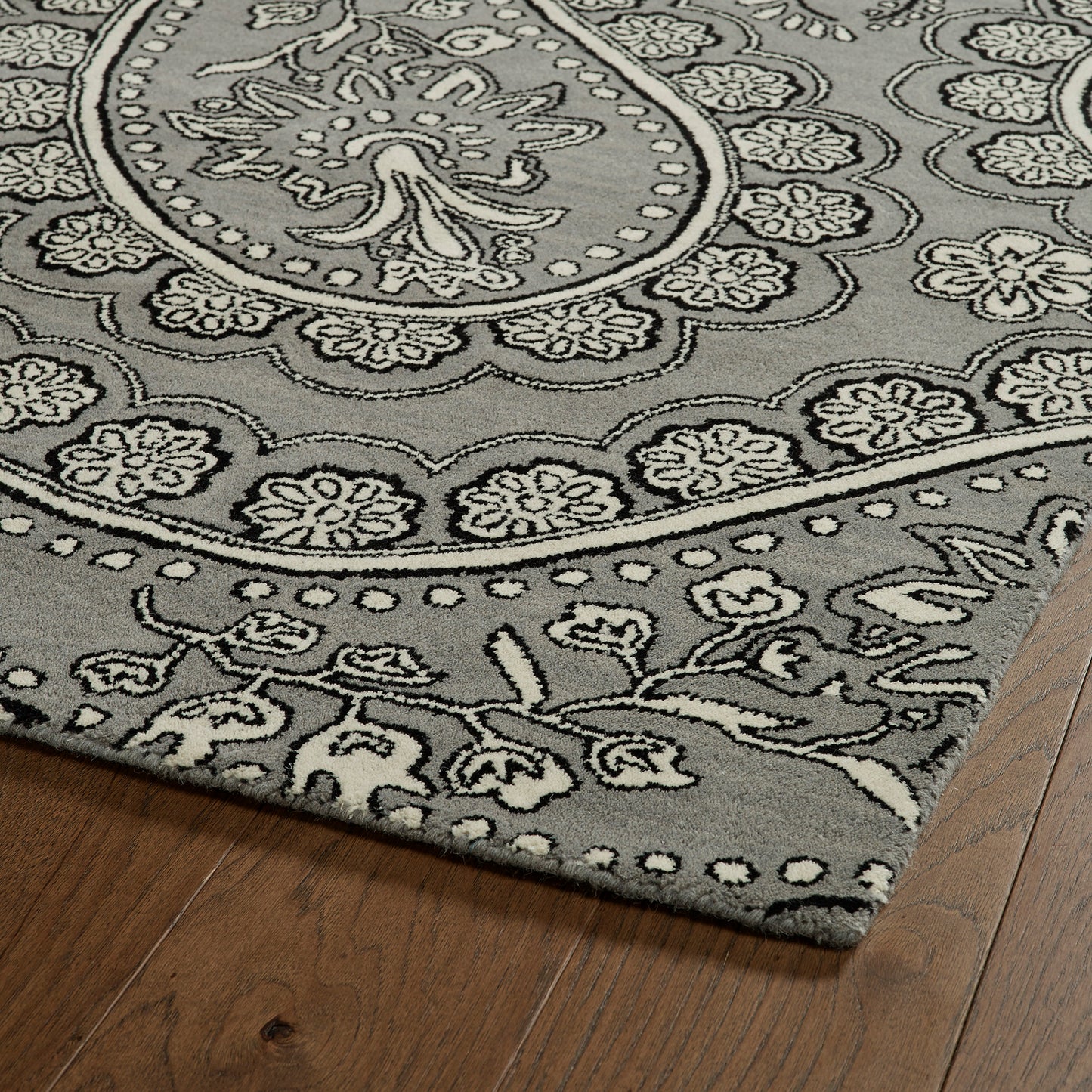 Kaleen Melange Collection Dark Grey Throw Rug 2' x 3'