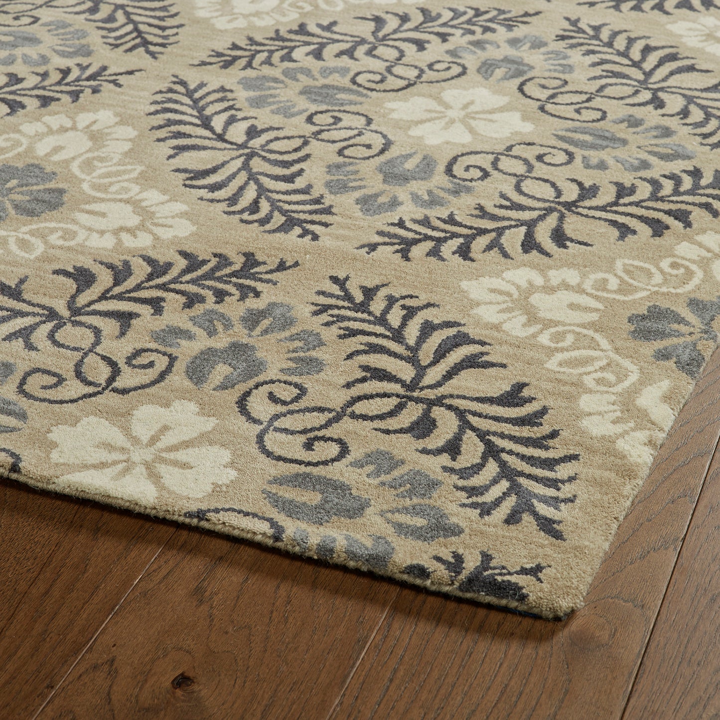 Kaleen Melange Collection Mushroom Charocal Throw Rug 3' x 5'